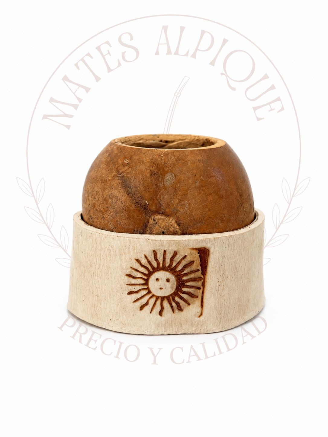 Mate Galleta con base de madera natural