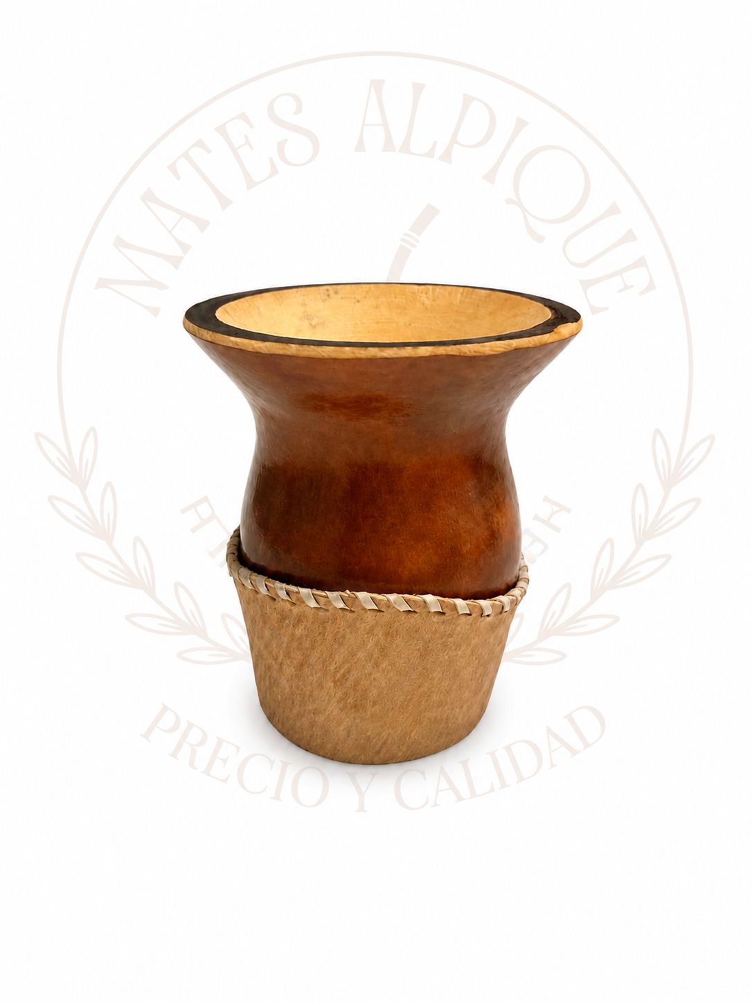 Mate Criollo de calabaza con base de cuero crudo