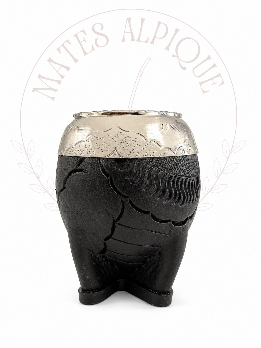 Mate Torpedo de Cuero Rebujado Negro